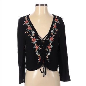 American Eagle Embroidered Flowy Top